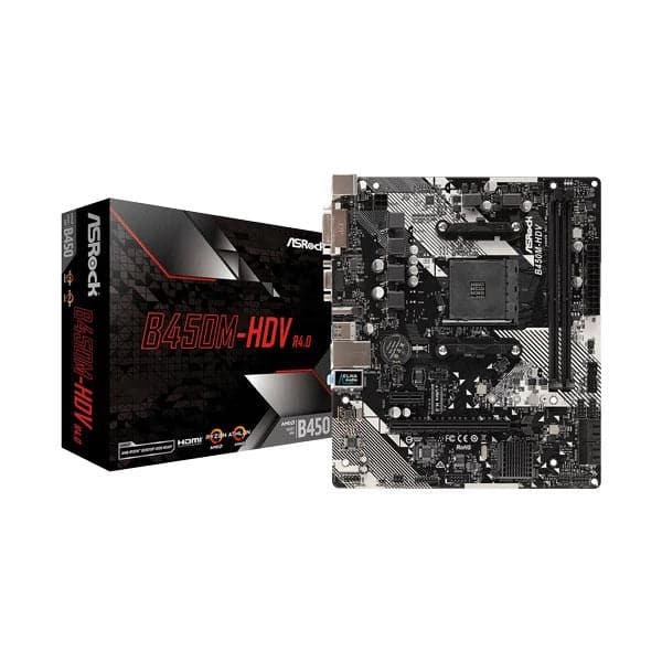 ASROCK B450M-HDV R4.0 DDR4 AMD Motherboard - Byte Baazar