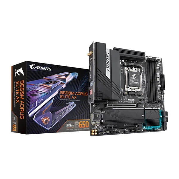 GIGABYTE B650M Aorus Elite AX Wifi DDR5 AMD Motherboard - Byte Baazar