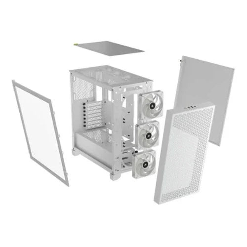 CORSAIR 3000D RGB Airflow ATX Mid Tower Cabinet (White) - Byte Baazar