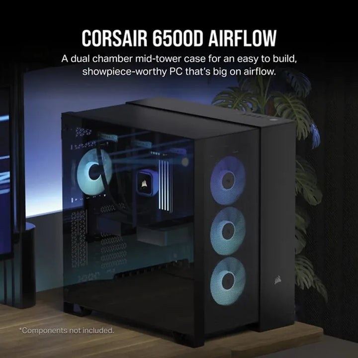 CORSAIR 6500D Airflow EATX Mid Tower Dual Chamber Cabinet (Black) - Byte Baazar