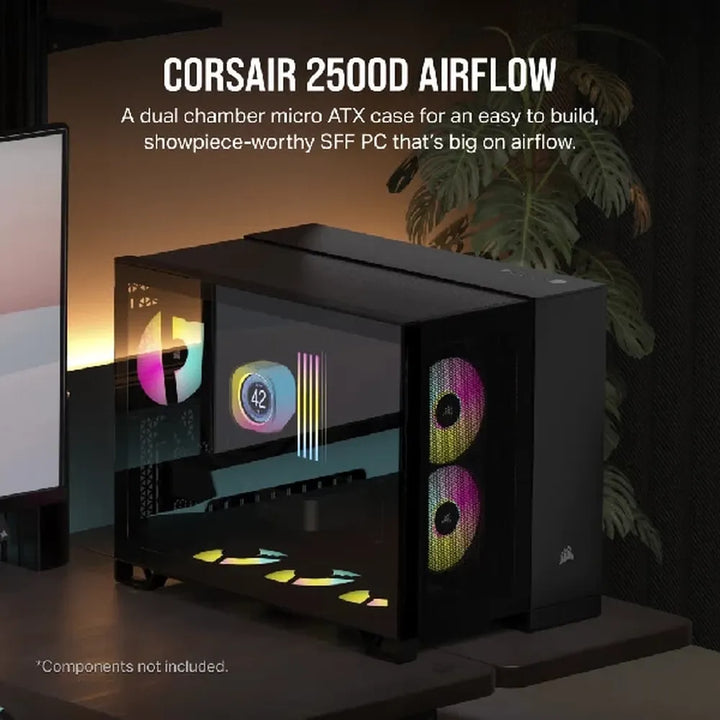 CORSAIR 2500D Airflow MATX Mini Tower Dual Chamber Cabinet (Black) - Byte Baazar