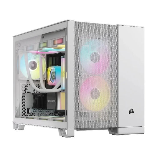 CORSAIR 2500D Airflow MATX Mini Tower Dual Chamber Cabinet (White) - Byte Baazar