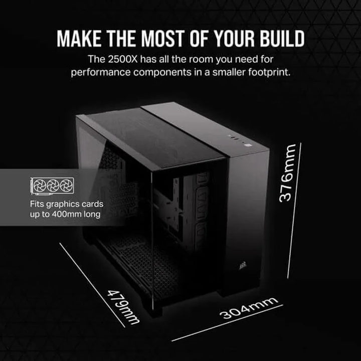 CORSAIR 2500X ATX Mid Tower Dual Chamber Cabinet (Black) - Byte Baazar