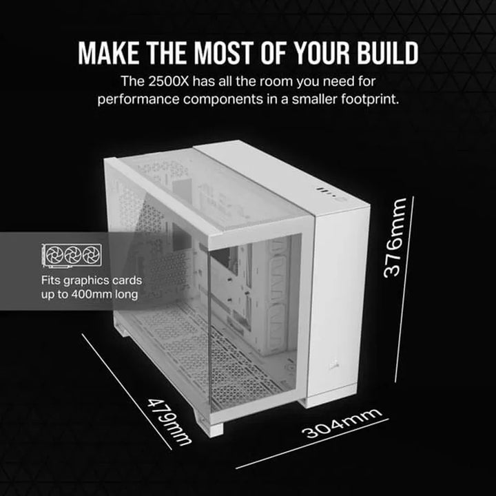 CORSAIR 2500X ATX Mid Tower Dual Chamber Cabinet (White) - Byte Baazar