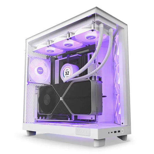 NZXT H6 Flow RGB ATX Mid Tower Cabinet (White) - Byte Baazar