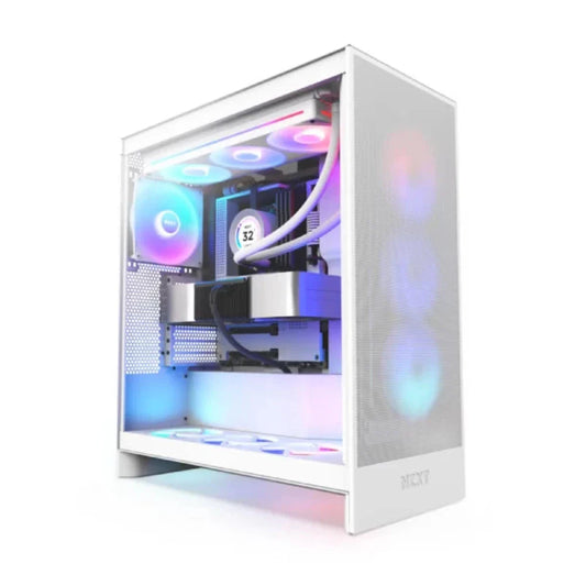 NZXT H7 Flow RGB EATX Mid Tower Cabinet 2024 Edition (White) - Byte Baazar