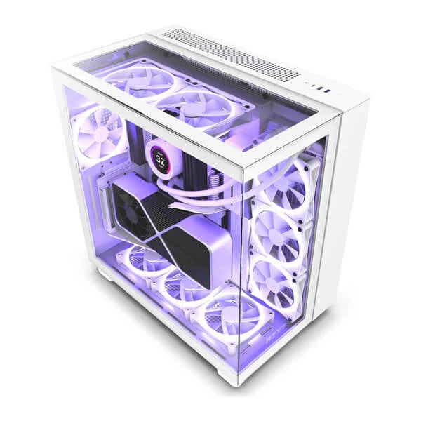 NZXT H9 Elite ATX Mid Tower Cabinet ( White ) - Byte Baazar