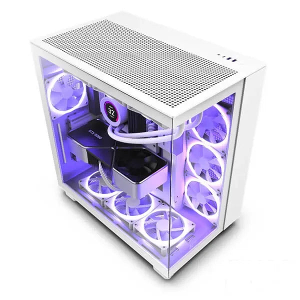 NZXT H9 Flow ATX Mid Tower Cabinet TG Side Panel (White) - Byte Baazar