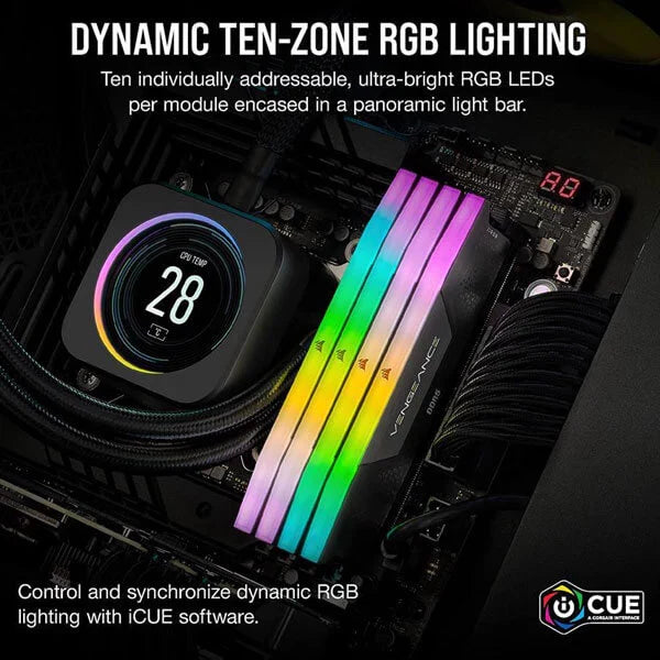 CORSAIR Vengeance RGB Series 32GB ( 16GBx2 ) 7000MHz DDR5 RAM - Byte Baazar