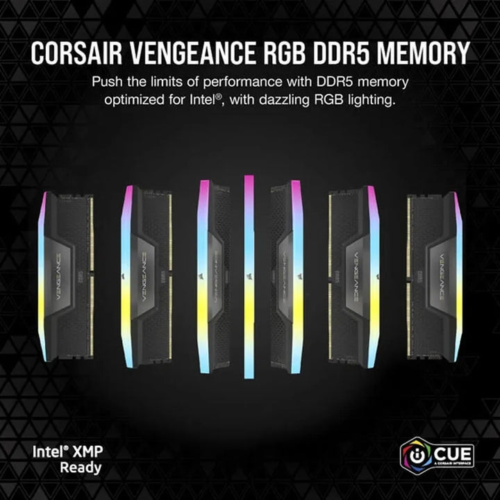 CORSAIR Vengeance RGB 32GB ( 16GB x 2 ) 6000MHz DDR5 RAM (Black) - Byte Baazar