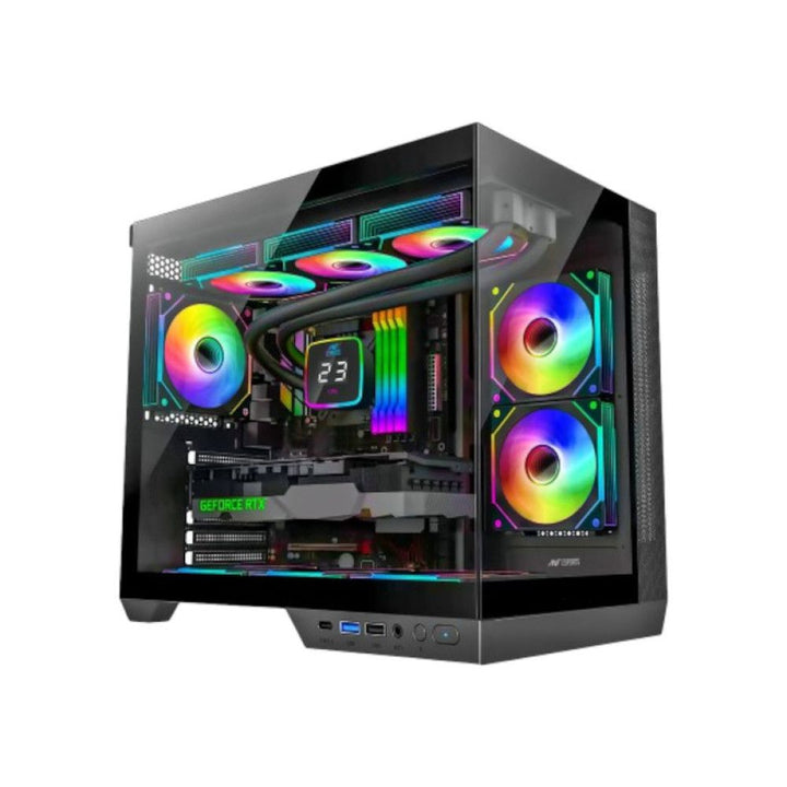 ANT ESPORTS Crystal X4 ARGB ATX Mini Tower Cabinet (Black) - Byte Baazar