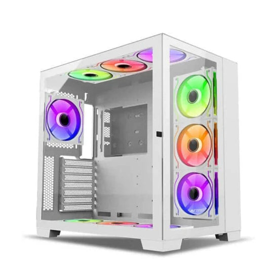 ANT ESPORTS Crystal XL ARGB ATX Mid Tower Cabinet (White) - Byte Baazar