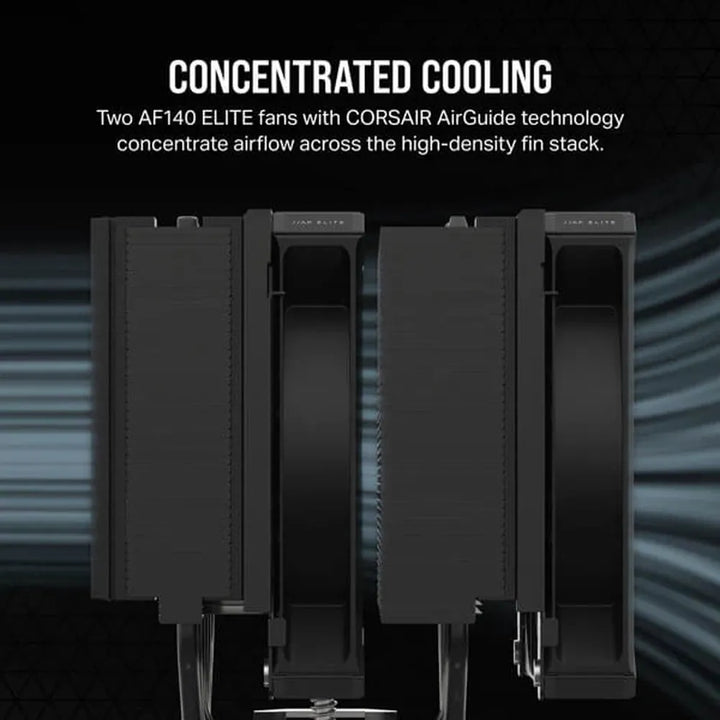 CORSAIR A115 Twin Tower 140mm Dual Tower CPU Air Cooler (Black) - Byte Baazar