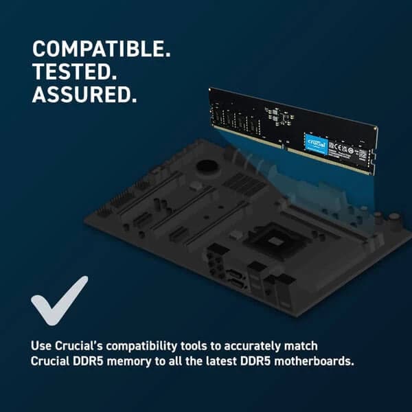 CRUCIAL 16GB ( 16GBx1 ) 4800MHz DDR5 RAM - Byte Baazar