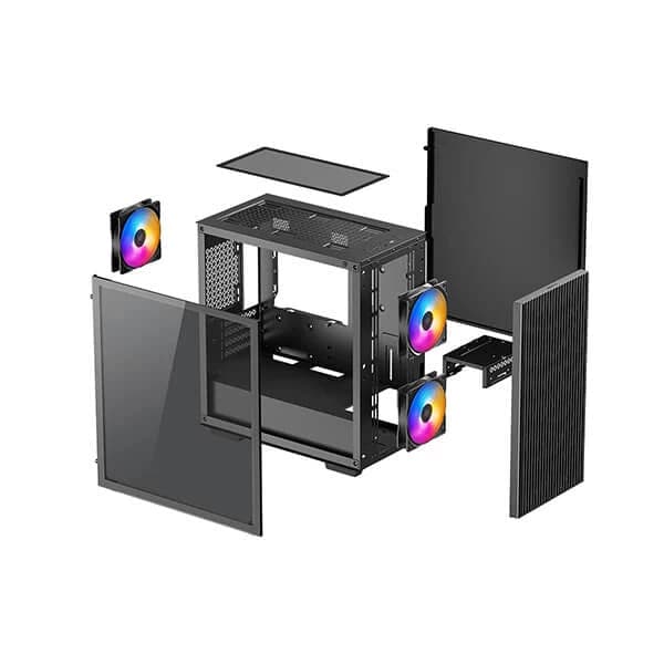 DEEPCOOL Matrexx 40 3FS MATX LED Mini Tower Cabinet (Black) - Byte Baazar