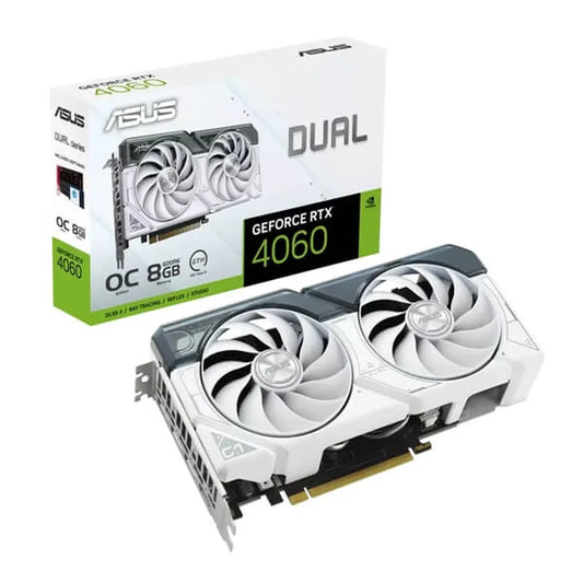 ASUS Dual GeForce RTX 4060 OC Edition White 8GB Nvidia Graphic Card - Byte Baazar