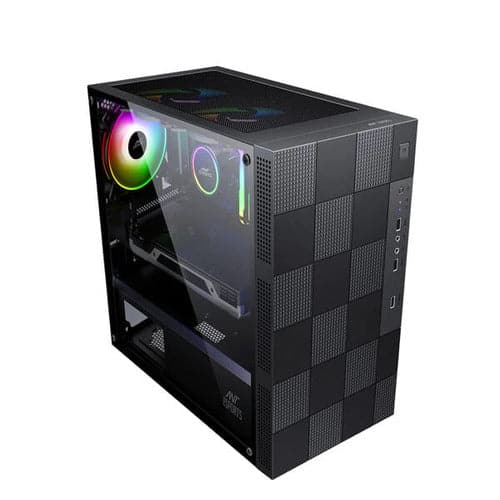 ANT ESPORTS Elite 1000 TG MATX Mid Tower Cabinet (Black) - Byte Baazar