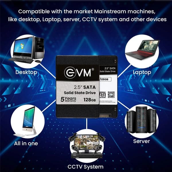 EVM 128GB 2.5 SATA SATA 3 Internal Solid State Drive (SSD) - Byte Baazar