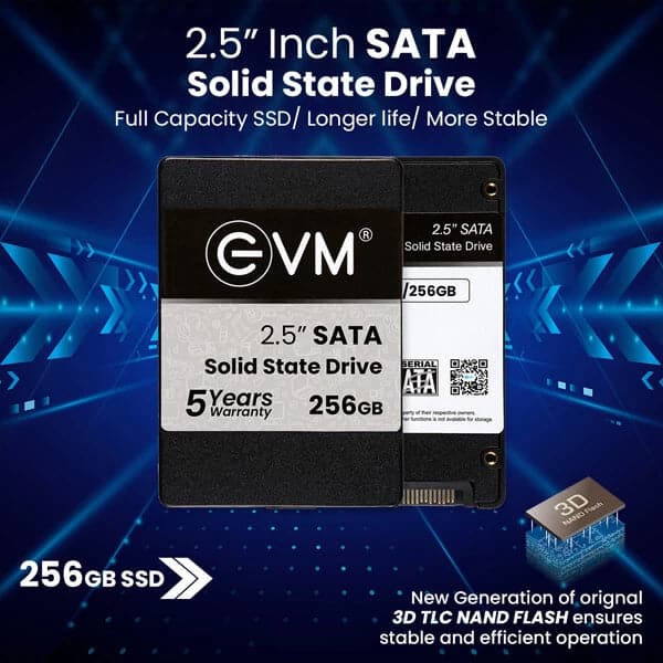 EVM 256GB 2.5 SATA SATA 3 Internal Solid State Drive (SSD) - Byte Baazar