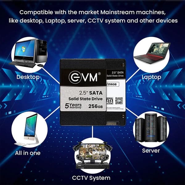 EVM 256GB 2.5 SATA SATA 3 Internal Solid State Drive (SSD) - Byte Baazar