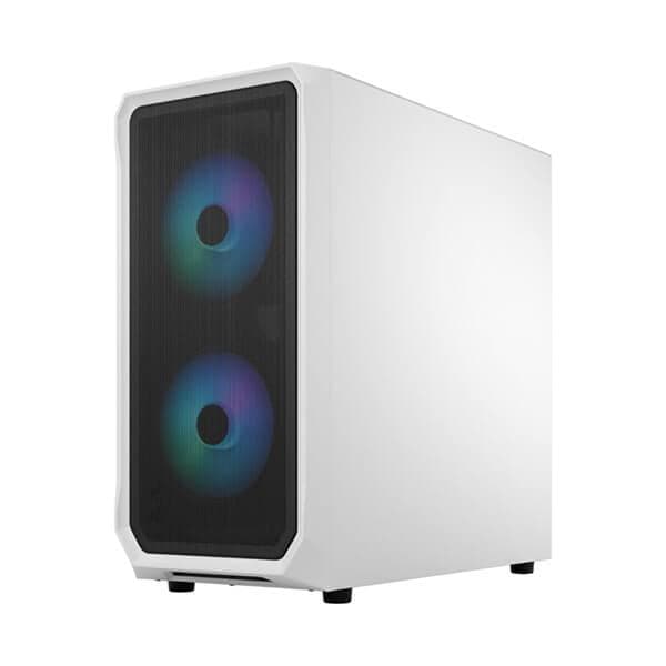 FRACTAL DESIGN Focus 2 Mesh RGB Clear Tint ATX Mid Tower Cabinet (White) - Byte Baazar