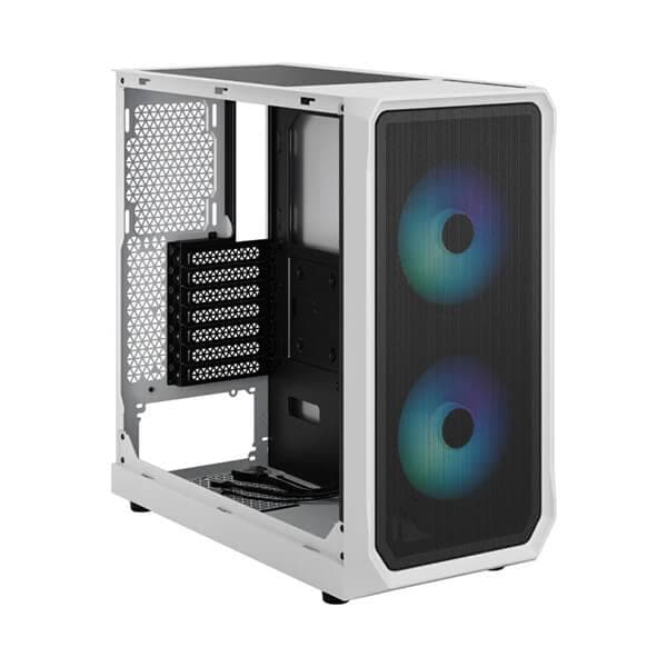 FRACTAL DESIGN Focus 2 Mesh RGB Clear Tint ATX Mid Tower Cabinet (White) - Byte Baazar