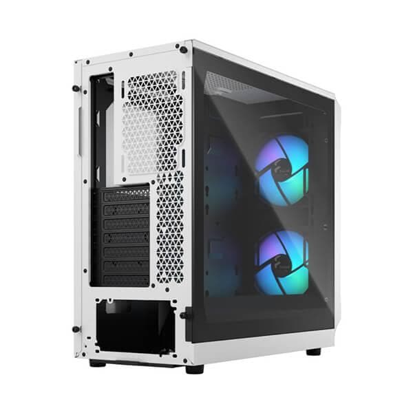 FRACTAL DESIGN Focus 2 Mesh RGB Clear Tint ATX Mid Tower Cabinet (White) - Byte Baazar