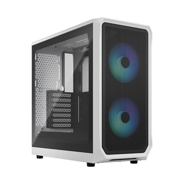 FRACTAL DESIGN Focus 2 Mesh RGB Clear Tint ATX Mid Tower Cabinet (White) - Byte Baazar