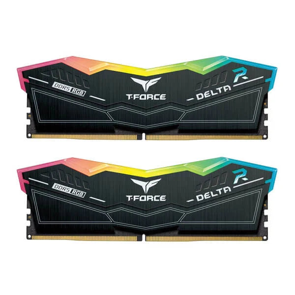 TEAMGROUP T-Force Delta RGB 64GB ( 32GBx2 ) 5200MHz DDR5 RAM (Black) - Byte Baazar