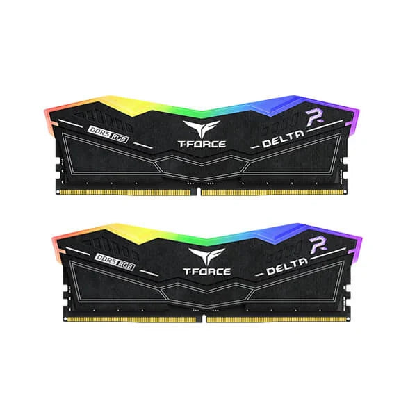 TEAMGROUP T-Force Delta RGB 64GB ( 32GBx2 ) 6000MHz DDR5 RAM ( Black ) - Byte Baazar