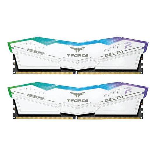 TEAMGROUP T-Force Delta RGB 32GB ( 16GBx2 ) 6000MHz DDR5 RAM ( White ) - Byte Baazar