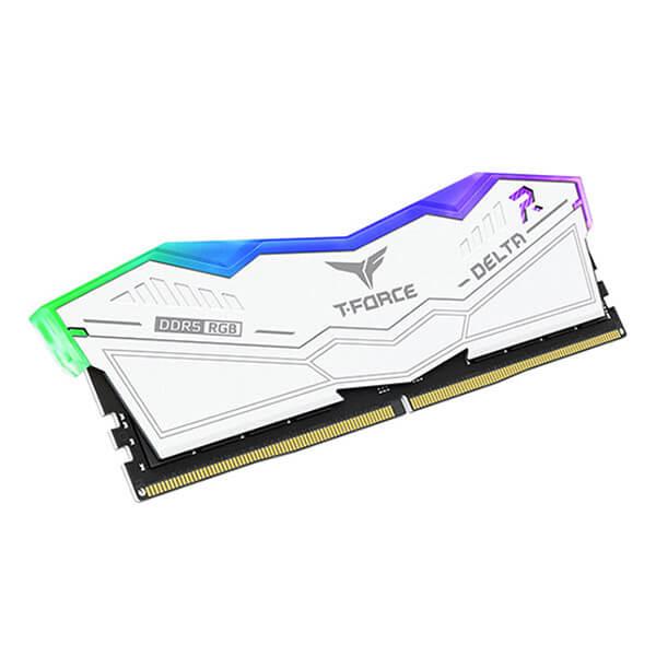 TEAMGROUP T-Force Delta RGB 32GB ( 16GB x 2 ) 6400MHz DDR5 RAM ( White ) - Byte Baazar