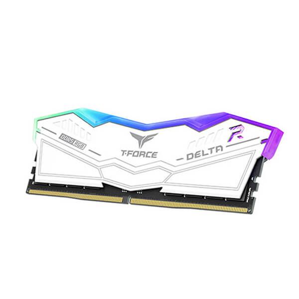 TEAMGROUP T-Force Delta RGB 32GB ( 16GB x 2 ) 6400MHz DDR5 RAM ( White ) - Byte Baazar