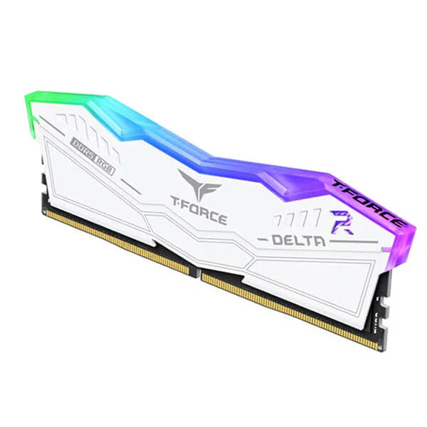 TEAMGROUP T-Force Delta RGB 32GB ( 16GB x 2 ) 6400MHz DDR5 RAM ( White ) - Byte Baazar