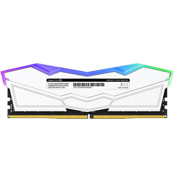 TEAMGROUP T-Force Delta RGB 32GB ( 16GB x 2 ) 6400MHz DDR5 RAM ( White ) - Byte Baazar