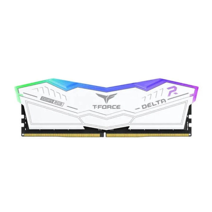 TEAMGROUP T-Force Delta RGB 64GB ( 32GBx2 ) 6000MHz DDR5 RAM ( White ) - Byte Baazar