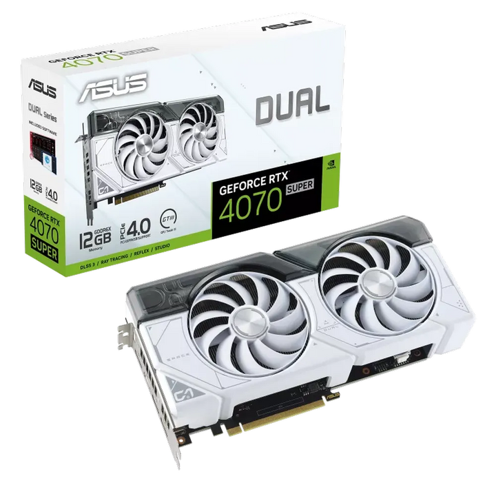 ASUS Dual GeForce RTX 4070 Super White Edition 12GB Nvidia Graphic Card - Byte Baazar