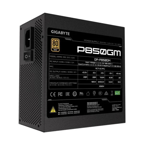 GIGABYTE GP-P850GM 850W 80+ Gold Fully Modular ATX 2.0 Power Supply - Byte Baazar