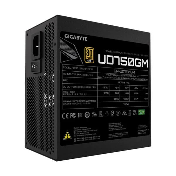 GIGABYTE UD750GM 80+ Gold Fully Modular ATX 2.0 Power Supply - Byte Baazar