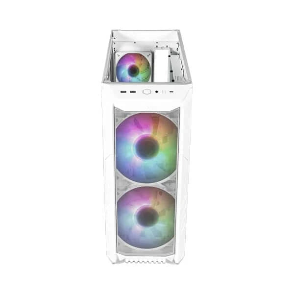 COOLER MASTER HAF 500 ARGB EATX Mid Tower Cabinet (White) - Byte Baazar