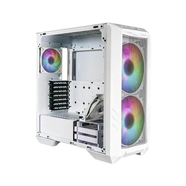 COOLER MASTER HAF 500 ARGB EATX Mid Tower Cabinet (White) - Byte Baazar