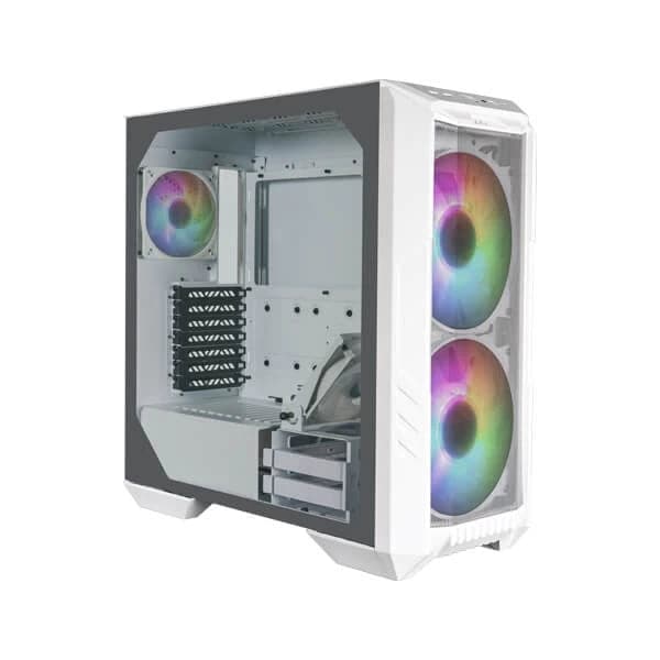 COOLER MASTER HAF 500 ARGB EATX Mid Tower Cabinet (White) - Byte Baazar