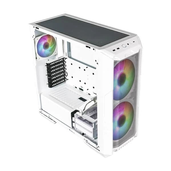 COOLER MASTER HAF 500 ARGB EATX Mid Tower Cabinet (White) - Byte Baazar