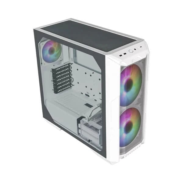 COOLER MASTER HAF 500 ARGB EATX Mid Tower Cabinet (White) - Byte Baazar