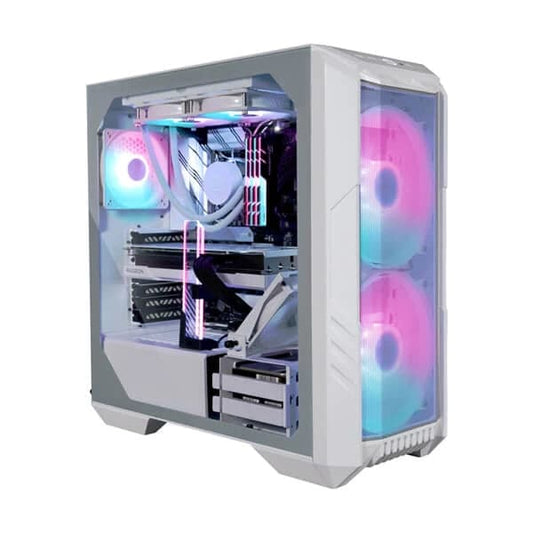 COOLER MASTER HAF 500 ARGB EATX Mid Tower Cabinet (White) - Byte Baazar