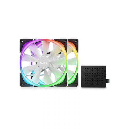 NZXT Aer RGB 2 140mm RGB Cabinet Fans (White) (Twin Pack) - Byte Baazar