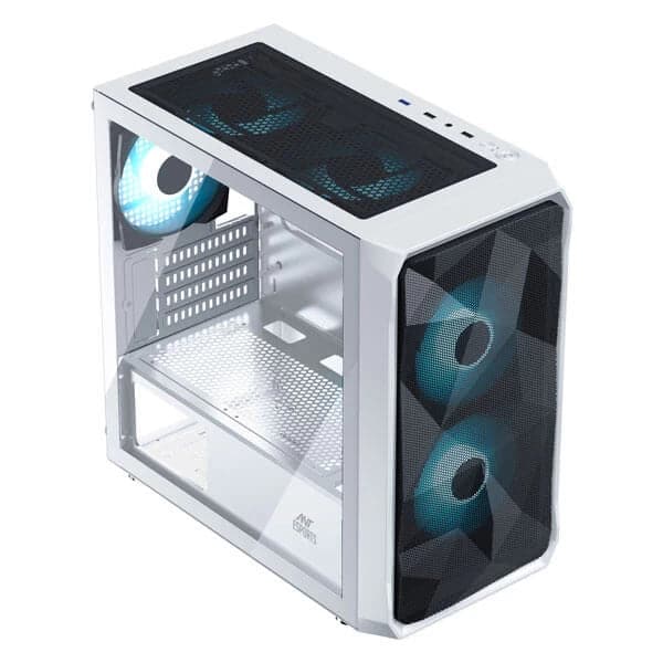 ANT ESPORTS ICE-100 Air Mini Tower Cabinet (White) - Byte Baazar