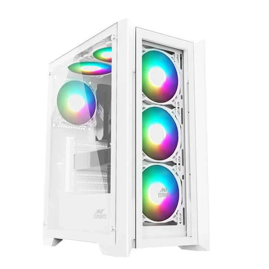 ANT ESPORTS ICE-170 TG ATX Mid Tower Cabinet (White) - Byte Baazar