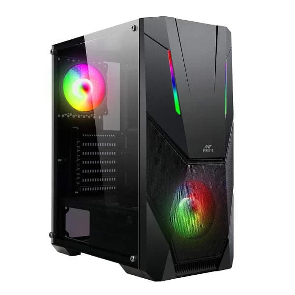 ANT ESPORTS ICE-211TG ARGB ATX Mid Tower Cabinet (Black) - Byte Baazar