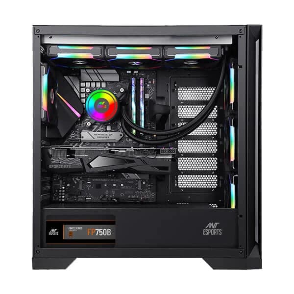 ANT ESPORTS ICE-590TG ARGB EATX Mid Tower Cabinet (Black) - Byte Baazar